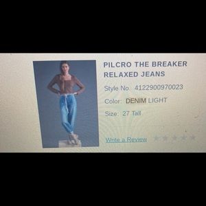 Pilcro jeans from anthropology size 27tall